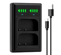 Marveleese Compatible con batería Panasonic DMW BLK22 E - Cargador USB DUAL LCD - (entrada USB-C o Micro USB)