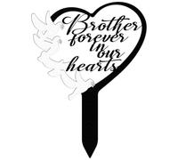Marveleese Decoración para tumbas de hermano de metal, placa para tumba de corazón para niños, placa conmemorativa para funerales al aire libre, para el jardín o hofiben