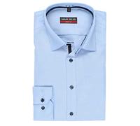 Marvelis Body Fit Camisa manga larga cuello New Kent blanco, Azul 11., 41
