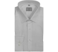 Marvelis Camisa Comfort Fit de Manga Larga de Popelina Monocolor, algodón Puro, Blanco 00, 48