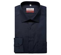 Marvelis Camisa de corte moderno manga larga con bolsillo en el pecho popelina azul noche talla, azul oscuro, 45