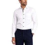 Marvelis Camisa de corte moderno, manga larga, cuello New Kent, color blanco, Blanco, 43
