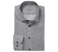 Marvelis Camisa de hombre manga larga regular geométrico 701624, marrón, 43