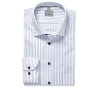 Marvelis Camisa de hombre manga larga regular rayas 701424, azul, 42