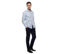 Marvelis Camisa de manga larga de ajuste cómodo New Kent con cuello monocromático. azul claro 43