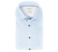 Marvelis Camisa Hombre Fácil De Llevar Body Fit Kent Cuello Manga Larga Stretch Textured Azul Claro, Cuello:38
