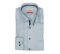 Marvelis Modern Fit Camisa manga larga New Kent cuello sarga azul claro, Azul 11., 44