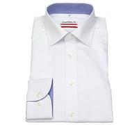 Marvelis New Kent - Camisa de manga larga para hombre, corte moderno, monocolor, Blanco 00, 40