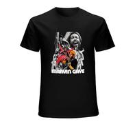 Marvin Gaye Print Unisex T-Shirts Men tee Cotton Tops Black Shirt XL