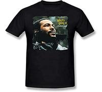 Marvin Gaye Whats Going On Vintage Gift for Men Funny Tee Round Neck Unisex Tops Hombre 100% Algodón Camisetas de manga corta, Negro, L