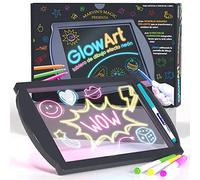 Marvin's Magic - GlowArt Glow Tablero de Dibujo con Efecto neón - Soporte Incorporado - 4 Bolígrafos Mágicos Fluorescentes - Juguetes para Niños (Negro)