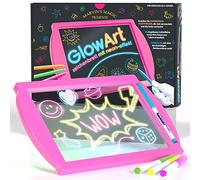 Marvin's Magic - Juego de manualidades de brillo neón - Juego de arte para niños - Incluye tablero de dibujo con efecto neón con soporte integrado y 4 lápices mágicos fluorescentes - Rosa