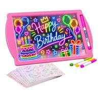 Marvin's Magic Tablero de Dibujo Luminoso Glow Art - Rosa - +5 | Tablero de Dibujo Luminoso, Dibuja en la Oscuridad, Juego Creativo Sin Manchas, para Niños +5