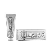 Marvis Pasta de dientes blanqueante de viaje de menta, 25 ml, dentífrico para un blanqueamiento natural, pasta dental refrescante que elimina la placa