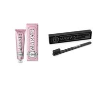 Marvis Pasta de Dientes Sensitive Gums Gentle Mint, 1 x 75 ml + Marvis Cepillo de Dientes Manual con Funda Protectora, Negro