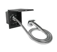 Marvix - Toma de salida de agua externa y cabezal de ducha de gatillo para autocaravana, caravana, caja de caballos