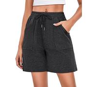 Marvmys Pantalones Cortos Mujer Deporte Verano Cintura Alta Color Sólido Pantalón Corto Casuales Fitness Jogging Gimnasio y Entrenamiento con Bolsillos S-XXL