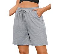 Marvmys Pantalones Cortos Mujer Verano de Cintura Alta Color Sólido Pantalón Corto Deporte para Casuales Fitness Jogging Gimnasio Y Entrenamiento con Bolsillos S-XXL