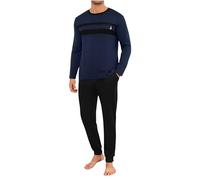 Marvmys Pijama Hombre Invierno Algodón Conjunto de Pijama Manga Larga para Hombre con Pantalones de Puño Ropa de Dormir Cálida Cómoda