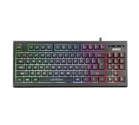 Marvo K607 - Teclado para juegos con cable de 87 teclas, retroiluminación LED de 3 colores, anti fantasma, diseño compacto TKL con membrana para videojuegos, color negro