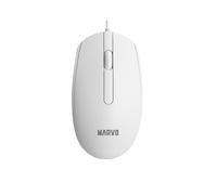 MARVO MS003 WH Ratón con cable 1000 DPI 3 botones ergonómico para oficina y juegos, color blanco