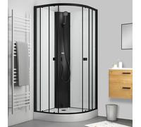 Marwell Ducha completa Prime Style - Cabina de ducha negro/blanco 85 x 85 x 198 - ducha lista con plato de ducha y grifo - ducha con marco de aluminio - ducha de cristal diseño moderno
