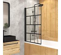 Marwell Mampara de ducha (1 foco, 75 x 125 cm), diseño de ladrillos