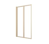 Marwell Mampara plegable doble dorado 120 x 70 cm, para bañera con cristal de seguridad 4 mm, dos paredes plegables giratorias, marco de aluminio de