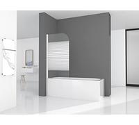 Marwell Pulse 1 - Mampara plegable para bañera (80 x 140 cm, cristal de seguridad de 6 mm, perfil de aluminio)