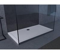 MARWELL Rectangular, 140 x 80 cm, acrílico sanitario, MARWELLaus de, apto para mamparas de ducha, FAC377, blanco, 140 x 80 x 4 cm