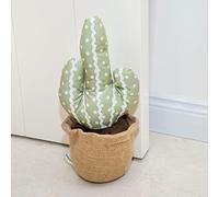 Marwood - Tope de puerta decorativo para el hogar y la oficina, bonito tope de puerta interior con peso y diseño de cactus verde, tope de tela con relleno y diseño de animal para el suelo