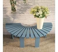MARXAN Banco de Madera Maciza semicircular con Respaldo Envolvente para Exteriores; Banco de jardín Que también Sirve como Soporte para Plantas en el césped del Parque(Wood Color,Half Round)