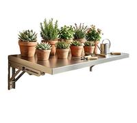 MARXAN Escritorio de Pared Plegable para Cocina/balcón, Mesa de Barra de Desayuno Flotante de Acero Inoxidable 304 Que Ahorra Espacio, estación de Trabajo para computadora(L90xW40cm/L35xW16in)