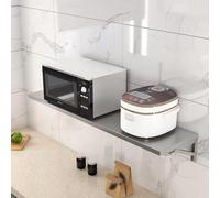 MARXAN Mesa Plegable montada en la Pared: Barra de Desayuno/estación para computadora portátil/Mesa de Comedor, Escritorio abatible de Acero Inoxidable fácil de Limpiar(L70xW35cm/L28xW14in)