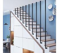 MARXAN Pasamanos de Escalera de Tubo Cuadrado, barandilla de Escalera, barandilla de Metal de Hierro Forjado, pasamanos, Poste de Cerca, 30-150 cm, Pasillo, ático, barandilla de transición(90cm)