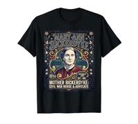 Mary ANN Bickerdyke - Enfermera de la Guerra Civil Americana USA Historia Camiseta gráfica económica, Hombre, Negro, S