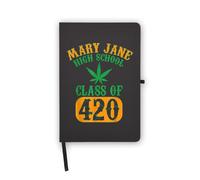 Mary Jane Class of 420 - Cuaderno divertido de hierbas, páginas en blanco, cubierta de piel sintética, planificador, diario, cuaderno de trabajo