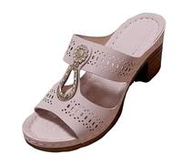 Mary Jane - Sandalias de verano para mujer con tacón grueso y plataforma, sandalias abiertas de tacón bajo cuadrado, zapatos abiertos en la parte posterior antideslizantes, zapatillas de verano