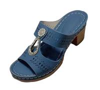 Mary Jane - Sandalias de verano para mujer con tacón grueso y plataforma, sandalias abiertas de tacón bajo cuadrado, zapatos abiertos en la parte posterior antideslizantes, zapatillas de verano