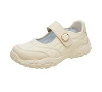 Mary Jane - Zapatillas deportivas para mujer, cómodas, acolchadas, ligeras, redondas, ortopédicas, transpirables, informales, planas, para tiempo libre, fitness, caqui, 38 EU
