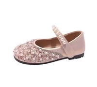 Mary Jane Zapatos bailarinas princesas zapatos niñas: con hebilla ajustable zapatos brillantes elegantes con lentejuelas zapatos de vestir zapatos de boda zapatos de fiesta festivos, rojo, 31 EU
