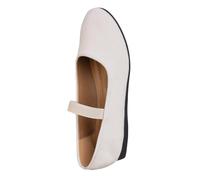 Mary Jane Zapatos de baile para mujer, de un solo color, ortopédicos, elegantes, con puntera redonda, anchos, cerrados, planos con correa, Blanco, 38 EU