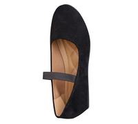 Mary Jane Zapatos de baile para mujer, de un solo color, ortopédicos, elegantes, con puntera redonda, anchos, cerrados, planos con correa, Negro , 39 EU