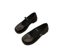 Mary Jane - Zapatos de piel para mujer, color marissu con punta redonda y plana, zapatos casuales de piel, elegantes, a, 39 EU