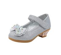 Mary Jane - Zapatos de princesa para niña, bailarina con lazo de diamantes de imitación, zapatos brillantes para bodas, fiestas infantiles, elegantes, zapatos de vestir planos para fiestas de