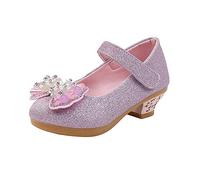 Mary Jane - Zapatos de princesa para niña, bailarina con lazo de diamantes de imitación, zapatos brillantes para bodas, fiestas infantiles, elegantes, zapatos de vestir planos para fiestas de