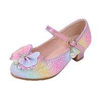 Mary Jane - Zapatos de princesa para niña, zapatos de fiesta, zapatos de cristal, suelas suaves, zapatos de noche, con lazo, modernas, tallas de la UE 26 a 38, b, 38 EU