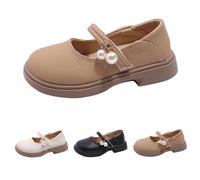 Mary Jane - Zapatos de vestir para niña pequeña con peals, suaves, antideslizantes, zapatos planos de ballet para niños, ligeros, cómodos, zapatos de vestir de princesa para cumpleaños, boda, escuela
