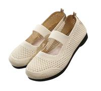 Mary Jane - Zapatos deportivos para caminar de malla transpirable para mujer, ligeros, antideslizantes, tejidos, zapatos para caminar, zapatos planos de color sólido para primavera, verano, trotar al
