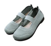 Mary Jane - Zapatos deportivos para caminar de malla transpirable para mujer, ligeros, antideslizantes, tejidos, zapatos para caminar, zapatos planos de color sólido para primavera, verano, trotar al